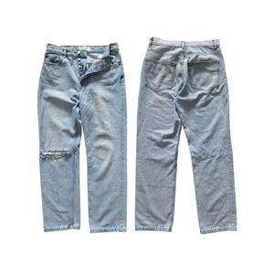 Reformation Cynthia High Rise Straight Cropped Jeans Women's 26 Button Fly Blue